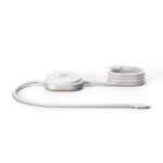 Cable de carga USB-C a USB-C 2 en 1 aluminio 15W Zens Pro 2 color blanco vista con logo