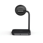 Cargador inalámbrico doble soporte magnético para escritorio Qi Zens color negro tercera vista