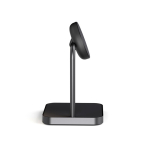 Cargador inalámbrico doble soporte magnético para escritorio Qi Zens color negro cuarta vista