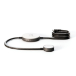 Cargador inalámbrico de aluminio con doble carga 15W Zens Pro 2 color negro vista con logo
