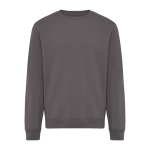 Sudadera unisex cuello redondo y felpa modern fit 340 g/m2 Iqoniq Torla color plateado mate