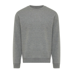 Sudadera unisex cuello redondo y felpa modern fit 340 g/m2 Iqoniq Torla color gris jaspeado