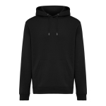 Sudadera unisex con capucha y felpa cepillada 340 g/m2 Iqoniq Joshua color negro