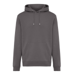 Sudadera unisex con capucha y felpa cepillada 340 g/m2 Iqoniq Joshua color plateado mate