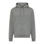 Sudadera unisex con capucha y felpa cepillada 340 g/m2 Iqoniq Joshua color gris jaspeado