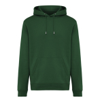 Sudadera unisex con capucha y felpa cepillada 340 g/m2 Iqoniq Joshua color verde oscuro