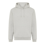 Sudadera unisex con capucha y felpa cepillada 340 g/m2 Iqoniq Joshua color gris claro jaspeado