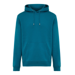 Sudadera unisex con capucha y felpa cepillada 340 g/m2 Iqoniq Joshua color azul grisáceo