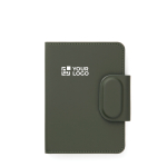 Funda para pasaporte con localizador doble Bluetooth 5.2 color verde vista de impresión