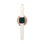 Cargador inalámbrico ecológico plegable 2 en 1 con USB-C y 15W color marfil segunda vista