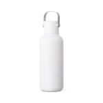 Botella térmica de doble pared con pajita y antigoteo 600ml color blanco