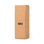 Botella de doble pared de acero inoxidable reciclado 500ml color burdeos vista con caja