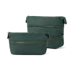 Neceser expandible de plástico reciclado con cremallera resistente 7L color verde tercera vista