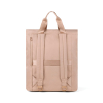 Mochila minimalista con compartimento portátil capacidad16L y 16” color marfil tercera vista