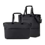 Bolsa de viaje expandible de fin de semana de poliéster reciclado 54L color negro tercera vista