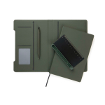 Libreta recargable con soporte para teléfono A5 hojas a rayas color verde tercera vista