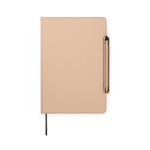 Libreta recargable con soporte para teléfono A5 hojas a rayas color marfil