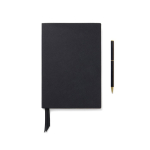Set de cuaderno y bolígrafo con caja de regalo A5 hojas a rayas color negro