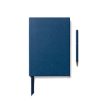 Set de cuaderno y bolígrafo con caja de regalo A5 hojas a rayas color azul marino