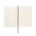 Cuaderno de tapa blanda con papel reciclado A5 hojas a rayas color verde tercera vista
