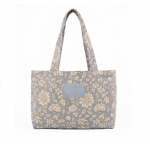 Bolsa de algodón y poliéster con estampado premium 220g/m² color azul primera vista