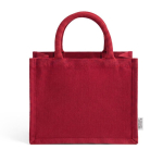Bolsa mini de algodón reciclado con interior laminado 220g/m² color rojo primera vista