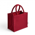 Bolsa mini de algodón reciclado con interior laminado 220g/m² color rojo vista detalle 2