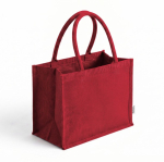 Bolsa grande de algodón reciclado con interior laminado 220g/m² color rojo primera vista