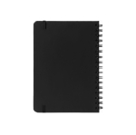 Set de bolígrafo de aluminio tinta azul y libreta PU A5 hojas a rayas color negro