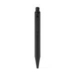 Set de bolígrafo de aluminio tinta azul y libreta PU A5 hojas a rayas color negro tercera vista