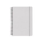 Set de bolígrafo de aluminio tinta azul y libreta PU A5 hojas a rayas color blanco vista detalle 5