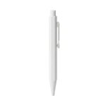 Set de bolígrafo de aluminio tinta azul y libreta PU A5 hojas a rayas color blanco vista detalle 2