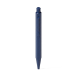 Set de bolígrafo de aluminio tinta azul y libreta PU A5 hojas a rayas color azul marino vista detalle 5