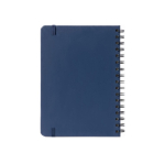 Set de bolígrafo de aluminio tinta azul y libreta PU A5 hojas a rayas color azul marino vista detalle 11