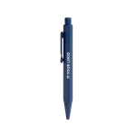 Bolígrafo de aluminio con mecanismo pulsador y tinta azul color azul marino vista principal