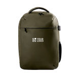 Mochila de PU con compartimento para portátil 14” y bomba de vacío 17L color verde vista principal