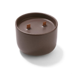 Vela aromática en cuenco cerámico con doble mecha de madera 320g color marrón quinta vista