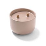 Vela aromática en cuenco cerámico con doble mecha de madera 320g color rosa claro sexta vista