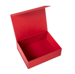 Caja de presentación de cartón rígido con cierre magnético 1200 g/m² color rojo tercera vista