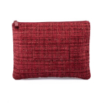 Neceser plano de poliéster con acabado bouclé y cremallera 270 g/m² color burdeos primera vista