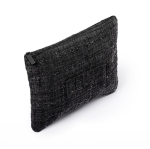 Neceser plano de poliéster con acabado bouclé y cremallera 270 g/m² color negro quinta vista