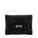 Neceser plano de poliéster con acabado bouclé y cremallera 270 g/m² color negro vista principal