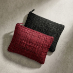 Neceser plano de poliéster con acabado bouclé y cremallera 270 g/m² primera vista