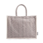 Bolsa de algodón reciclado con base amplia y fuelle 530 g/m² color gris primera vista