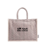 Bolsa de algodón reciclado con base amplia y fuelle 530 g/m² color gris vista principal