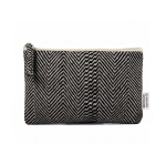 Neceser plano de algodón reciclado con tejido en espiga 530 g/m² color negro primera vista