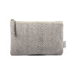 Neceser plano de algodón reciclado con tejido en espiga 530 g/m² color gris primera vista