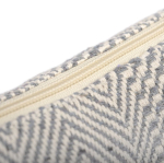 Neceser plano de algodón reciclado con tejido en espiga 530 g/m² color gris tercera vista