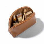 Neceser de cuero sintético con cremallera y diseño clásico 520g/m² color marrón sexta vista