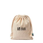 Bolsa pequeña de algodón Fairtrade con acabado natural 105 g/m² color natural vista principal